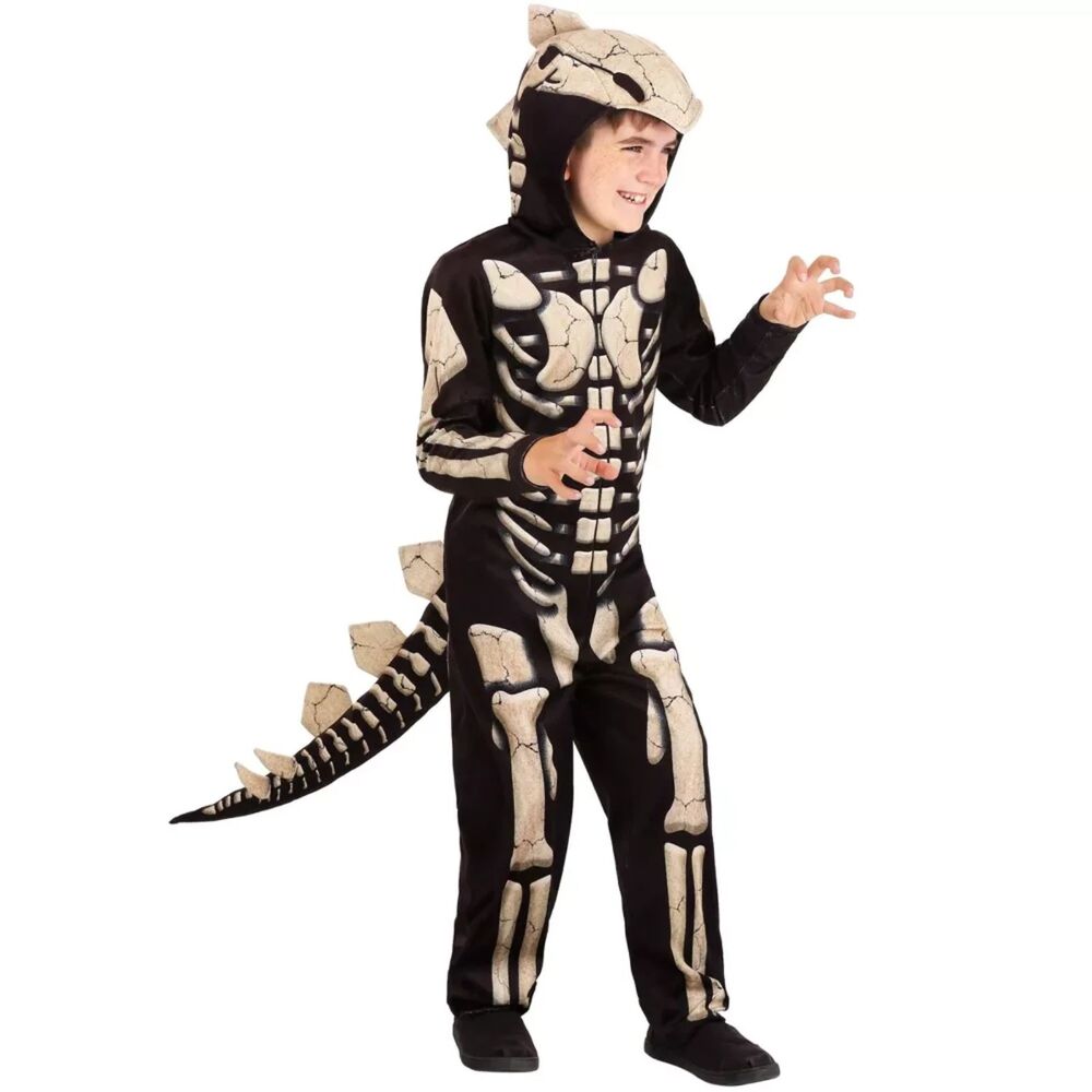 HalloweenCostumes.com Toddler Stegosaurus Fossil Costume for Kids, Black/Brown - Picture 3 of 10